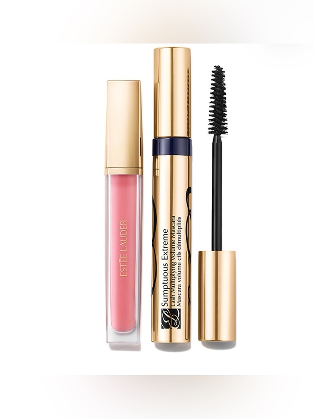 Estee Lauder Pink Lip Gloss & Black Mascara Set